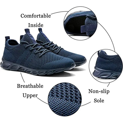 Men Black Breathable Running Shoes