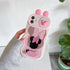 3D Ears Cartoon Sliding Camera Case | Stitch, Mickey, Minnie, Winnie Bear Design for iPhone 11-16 Pro Max, XR, XS, and More