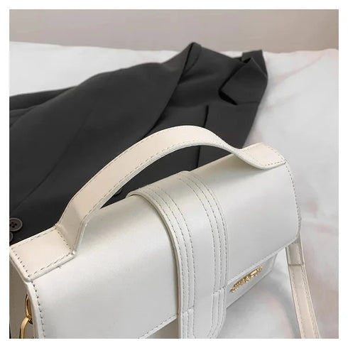 Unisex Small Square PU Leather Crossbody Bag – Versatile Single Shoulder Satchel for Spring 2025