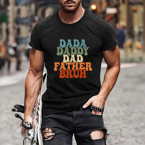Father's Day Letter Print Best Dad Ever Tshirt Summer Casual Loose Fathers Day Gifts Tshirt With Short Sleeve From Daughter For