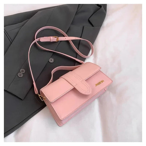 Unisex Small Square PU Leather Crossbody Bag – Versatile Single Shoulder Satchel for Spring 2025