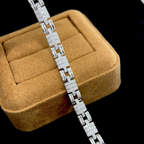 925 Sterling Silver Chain Bracelet for Women – AAA Cubic Zirconia Plant Design, Romantic Jewelry