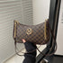 Vintage PU Leather Crossbody Handbag with Gold “M” Letter – Women’s Shoulder & Messenger Bag