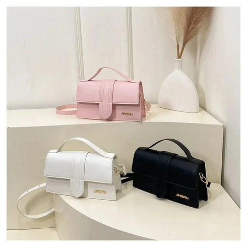 Unisex Small Square PU Leather Crossbody Bag – Versatile Single Shoulder Satchel for Spring 2025