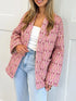 Vintage Print Women's Quilted Winter Jacket – Open Front Long Sleeve Cardigan Coat with Pockets – Casual Polyester Outerwear