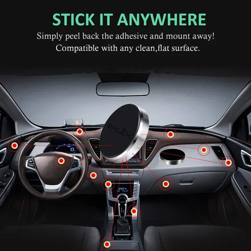 Universal Magnetic Phone Holder for Cars - Dashboard & Wall Mount for iPhone and Android