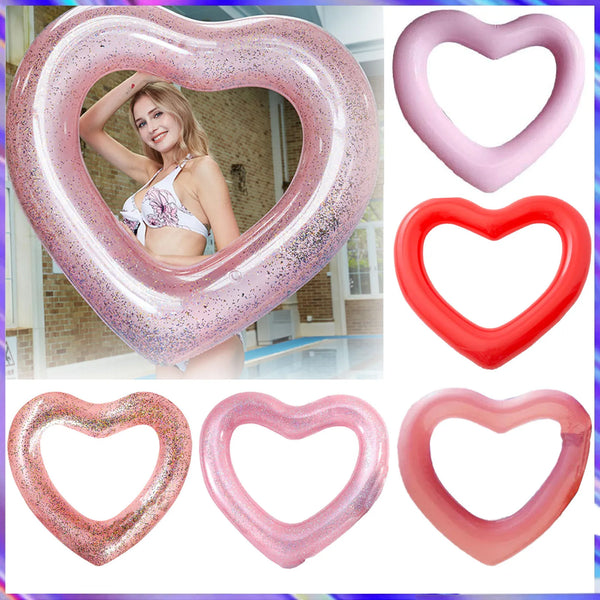 Heart Swimming Pool Floats-Inflatable Floating Ring