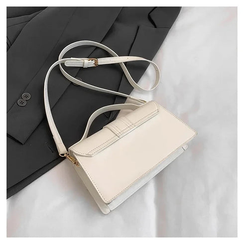 Unisex Small Square PU Leather Crossbody Bag – Versatile Single Shoulder Satchel for Spring 2025