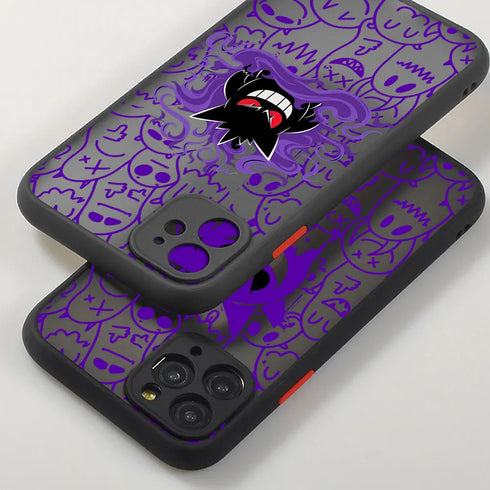 Luxury Pokemon Gengar Bumper Phone Case for iPhone SE, 7 to 15 Pro Max