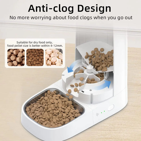 ROJECO Smart WiFi Automatic Pet Feeder – Remote Control Food Dispenser for Cats and Dogs