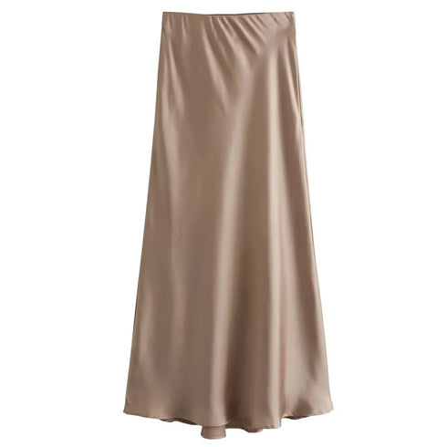 Women's Satin Ankle-Length Skirt - Elegant Casual Straight Silhouette Long Skirt for All Seasons (2025 Edition)