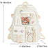 Preppy Student Backpack - Cute Nylon School Bag with Badge Pendant for Girls
