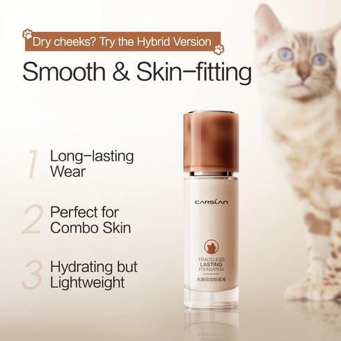 Long-Lasting Moisture Matte Liquid Foundation - Full Coverage, Oil-Control, Hydrating, Brightening Face Makeup - 24-Hour Flawless Finish for Oily and Dry Skin