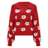 Women’s Christmas Santa Knit Sweater – Festive Long Sleeve Pullover with Furry Details