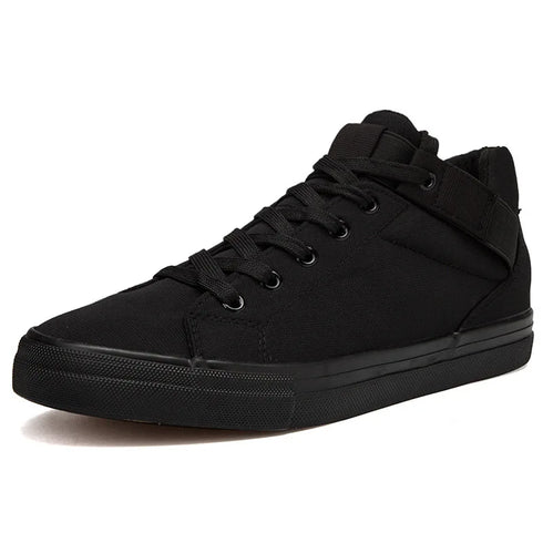 Black Casual Sneakers for Men-3cm Height Increasing Canvas