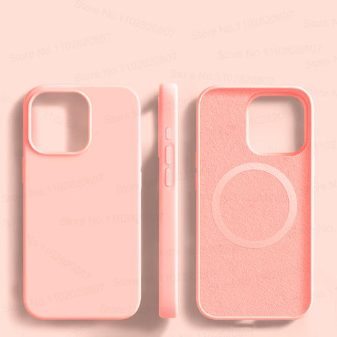 Liquid Silicone Magnetic Cases For iPhone 15 14 11 13 12 Pro Max Plus For Magsafe Case Wireless Charge Cover Phone Accessories
