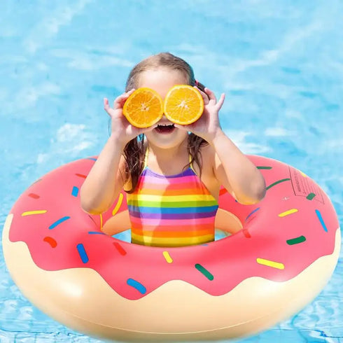 Inflatable Swimming Ring Donut Pool Float-Swimming Circle Ring Mattress