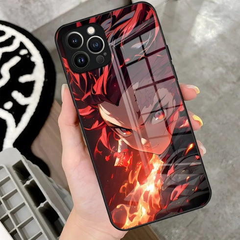 Anime Demon Slayer Phone Case For IPhone- Glass Design Cove