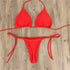 Women's Side Tie Thong Bikini Set-Bandage Style Swimsuit