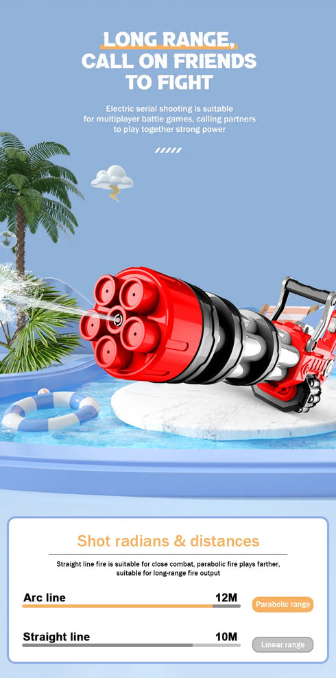 New Large Electric Water Gun Toy - High Pressure Automatic Spray for Kids and Adults
