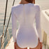One-Piece Women's Swimsuit-Elegant Long Sleeve Swimwear
