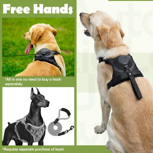 2 in 1 No Pull Dog Harness with Retractable Leash - Adjustable Breathable Dog Vest