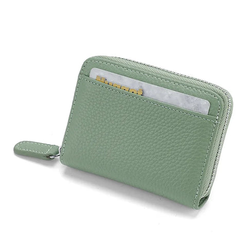 14/20 Slots Credit Card Holder Wallet RFID Blocking Slim Genuine Leather Card Organizer Zipper Pocket ID Card Pouch Coin Purse