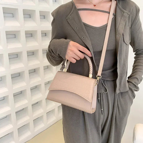 Solid Pu Leather Designer Handbags-Luxury Crossbody Bag for Women