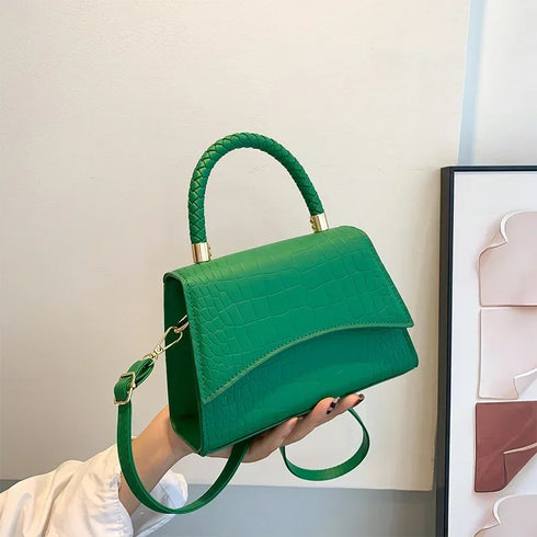 Solid Pu Leather Designer Handbags-Luxury Crossbody Bag for Women