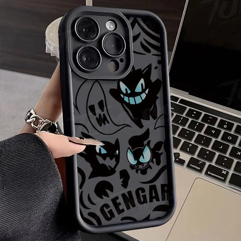 Luxury Gengar Phone Case for iPhone 15 to SE - Soft Silicone Shockproof Back Cover