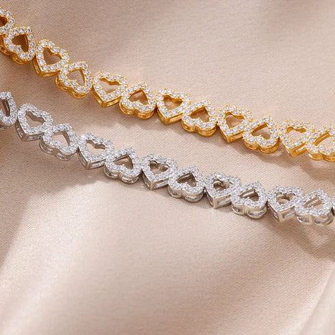 Heart Shaped Stainless Steel Adjustable Bracelets For Women