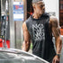 Men's Brand Gym Hooded Tank Top-Cotton Sleeveless Fitness Vest