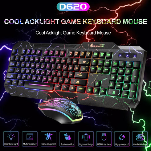 Office Gaming Keyboard & Mouse Set-Luminous Mechanical Feel Peripheral