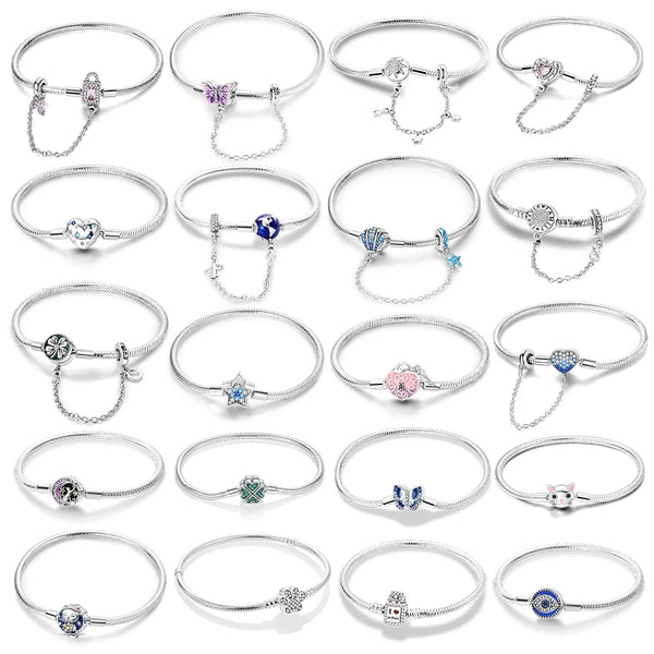 925 Sterling Silver Heart Charm Bracelet with AAA Zircon – Trendy and Elegant Jewelry for Women, Perfect for Parties & Special Occasions