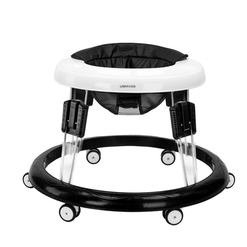 Foldable Baby Walker with Adjustable Height and Smooth Silent Wheels