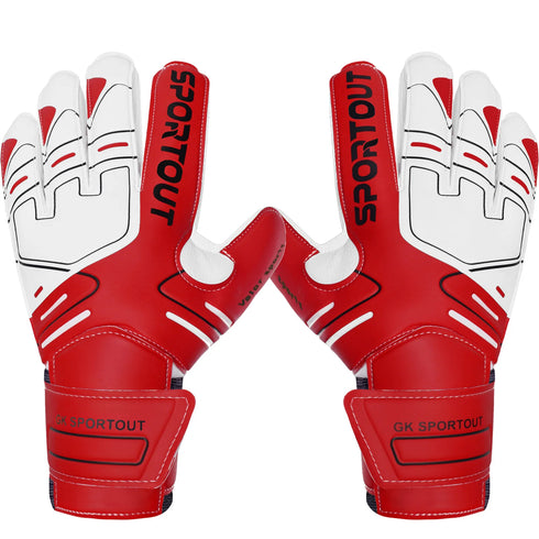 SPORTOUT Goalkeeper Gloves – Strong Grip, Durable 4+3MM Latex with Finger Protection