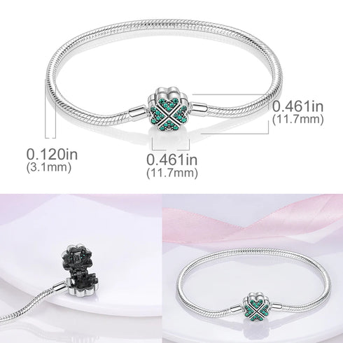 925 Sterling Silver Heart Charm Bracelet with AAA Zircon – Trendy and Elegant Jewelry for Women, Perfect for Parties & Special Occasions