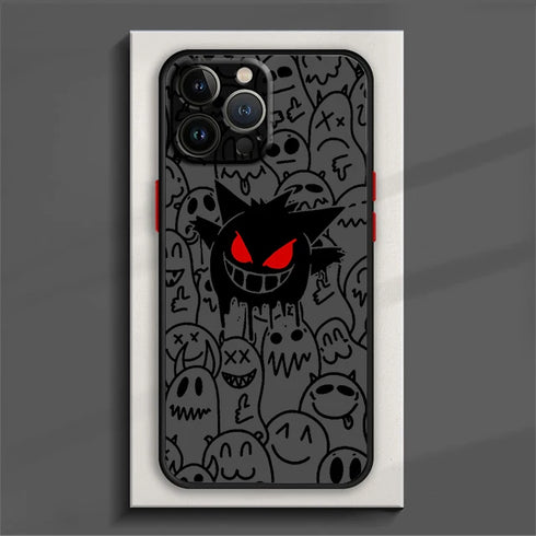 Pokemon Cool Gengar Phone Case For iPhone 15 14 13 12 11 Pro Max mini XS Max XR X 8 Plus SE Frosted Translucent Cover