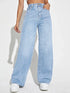 Women's High-Waist Loose Fit Straight-Leg Jeans – Lightweight Non-Stretch Denim