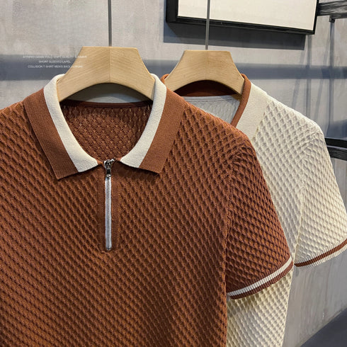 Men’s Casual Cotton Polo Shirt – Breathable Solid Color Design for Everyday Comfort