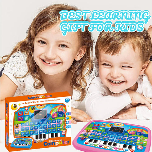 Kids Educational Tablet Toy – Literacy, Math, Music Learning with Electronic Keyboard for Ages 3-12