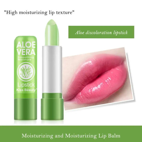 Color Changing Aloe Vera Lipstick – 2pcs, Moisturizing, Long-Lasting, Net Weight 3.5g