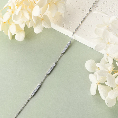 925 Sterling Silver Moissanite Bracelet for Women - Adjustable Chain, Certified Luxury Jewelry