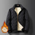 Men’s Autumn Winter Fleece-Lined Jacket | Warm Cotton-Padded Plus Size Casual Loose-Fit Coat