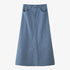 Pinstripe Denim Skirt for Women – Casual Ankle-Length A-Line Skirt