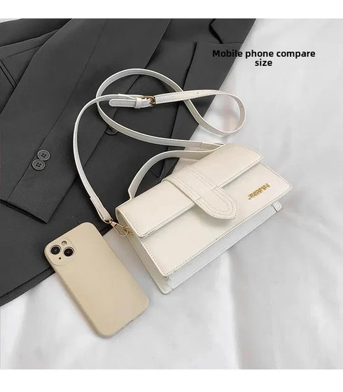 Unisex Small Square PU Leather Crossbody Bag – Versatile Single Shoulder Satchel for Spring 2025