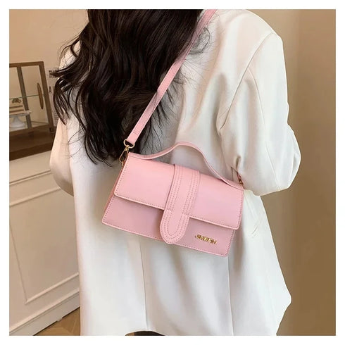 Unisex Small Square PU Leather Crossbody Bag – Versatile Single Shoulder Satchel for Spring 2025