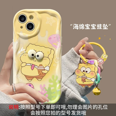 3D SpongeBobs Clear Case for iPhone - Soft TPU Cover for iPhone 15 14 11 XR XS X 8 7 6 6S