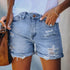 Women's Ripped Jean Shorts-Summer Denim Pocket Shorts