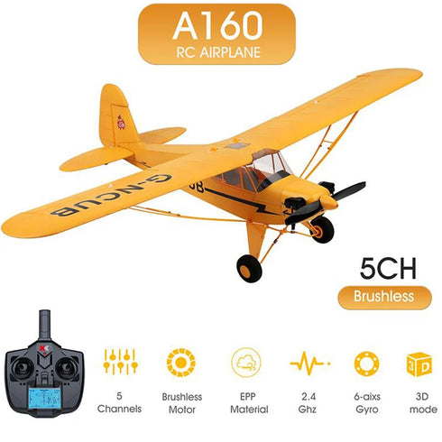 Wltoys A160 J3 RC Ready To Fly Plane - 2.4G Brushless Motor and Remote Control Airplane